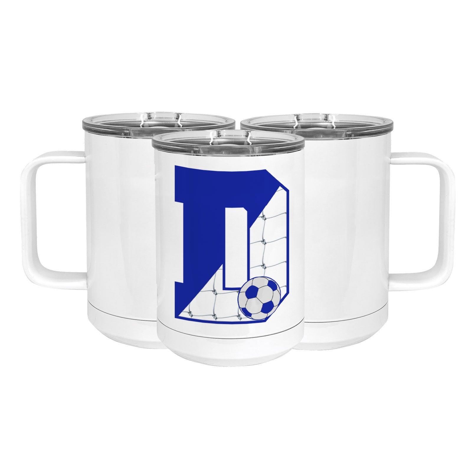 Blue Wave Soccer Stainless Steel Coffee Mug with Lid