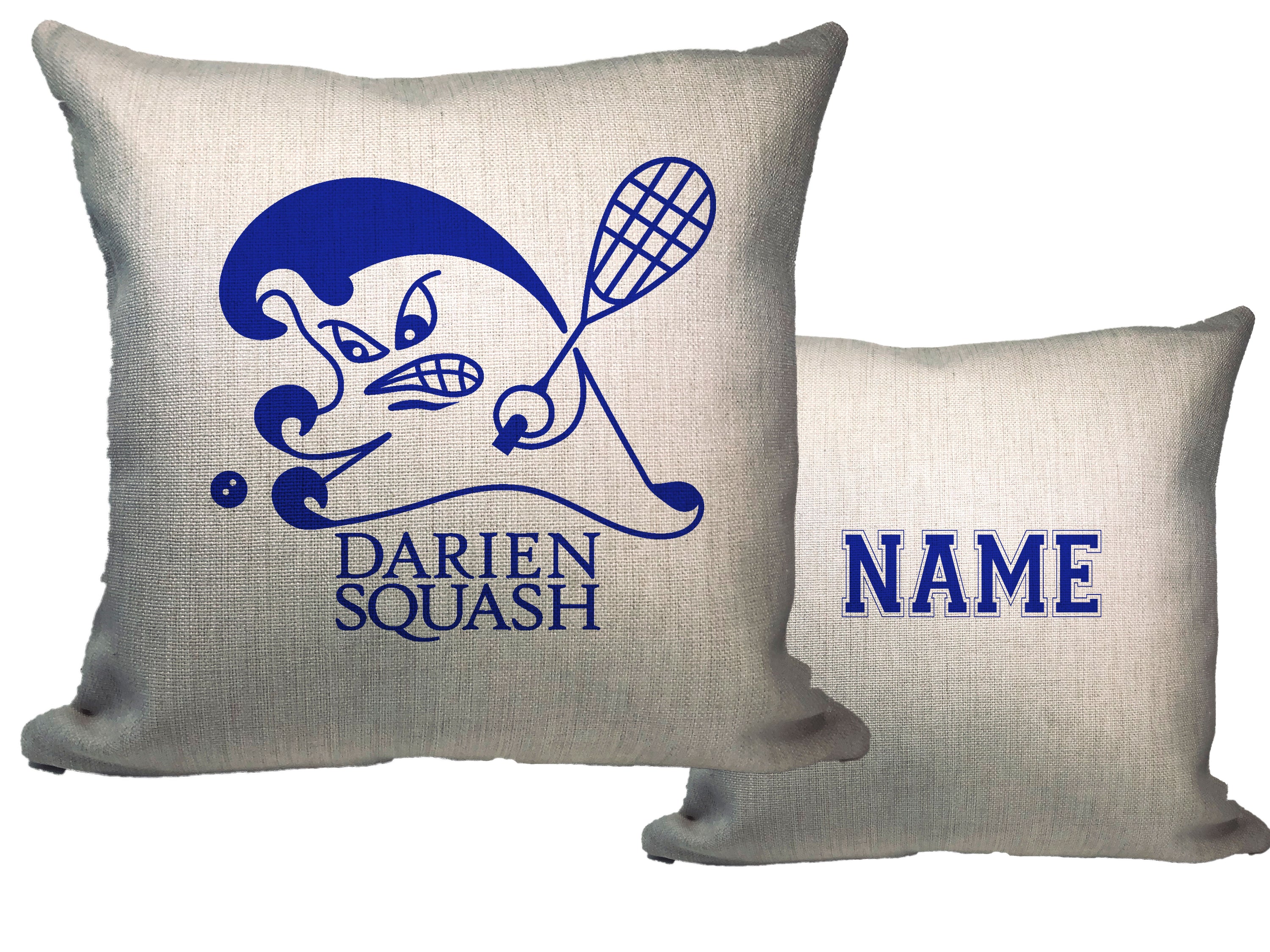 Blue Wave Squash Throw Pillow - Name