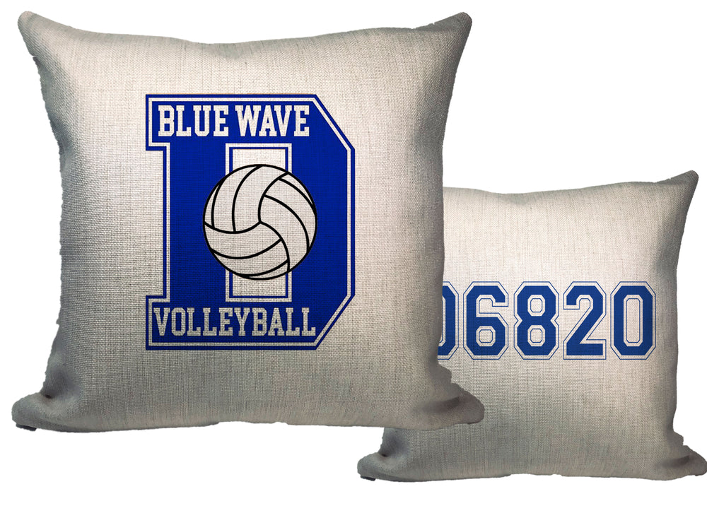 Blue Wave Volleyball Throw Pillow - Zip Code
