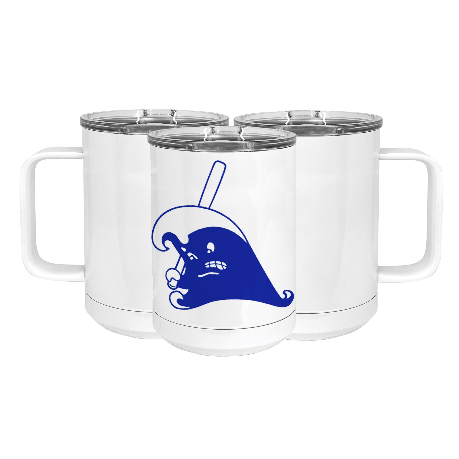 Blue Wave Baseball Stainless Steel Coffee Mug with Lid