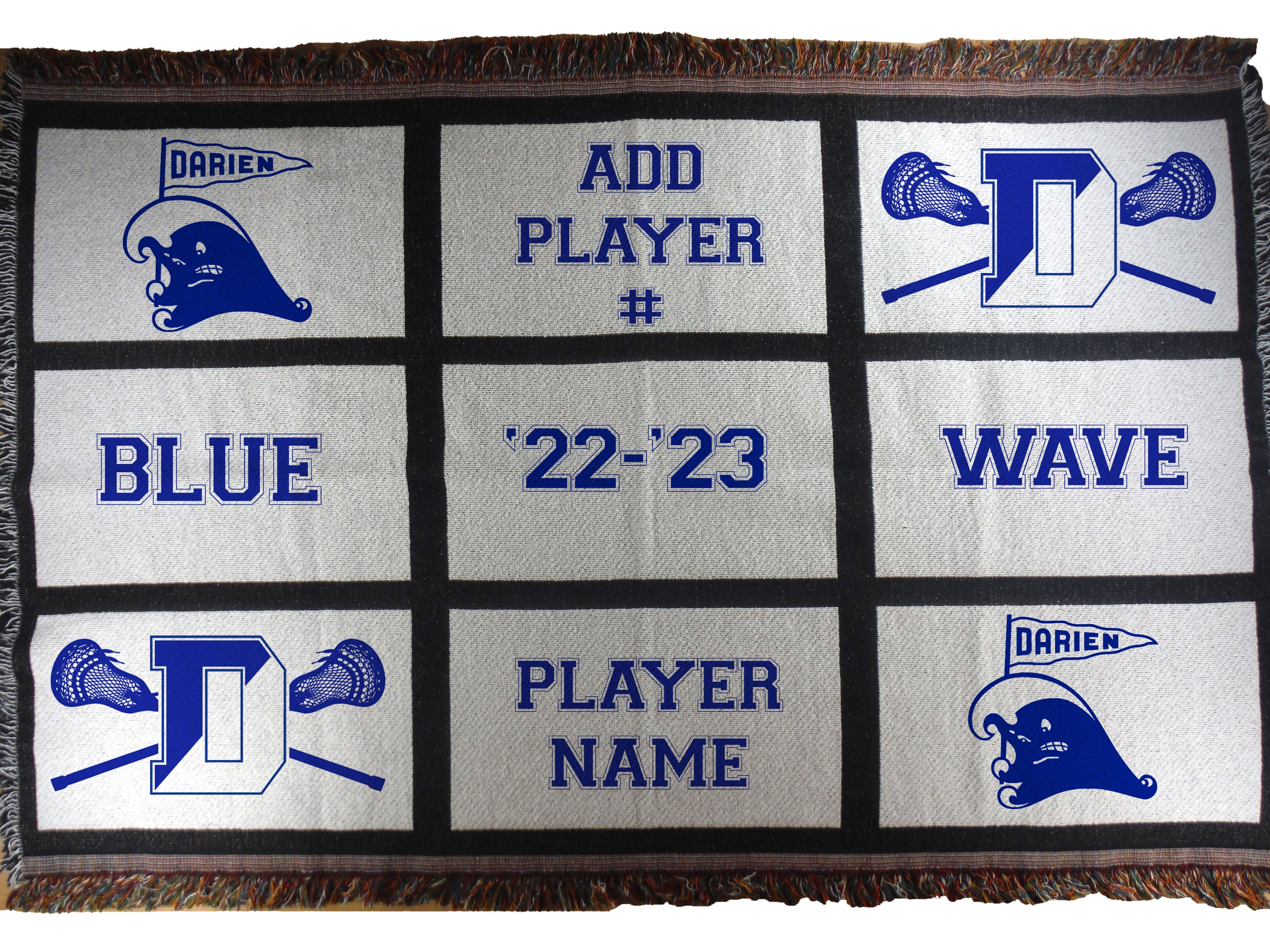 Nine Panel Throw Blanket - Blue Wave Lacrosse