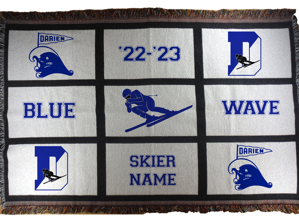 Nine Panel Throw Blanket - Blue Wave Ski Team