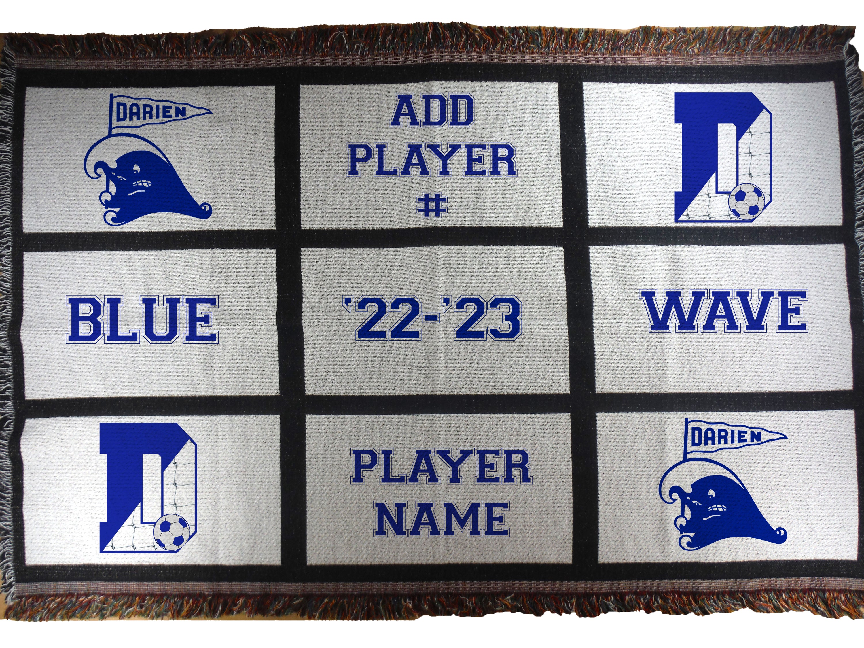 Nine Panel Throw Blanket - Blue Wave Soccer