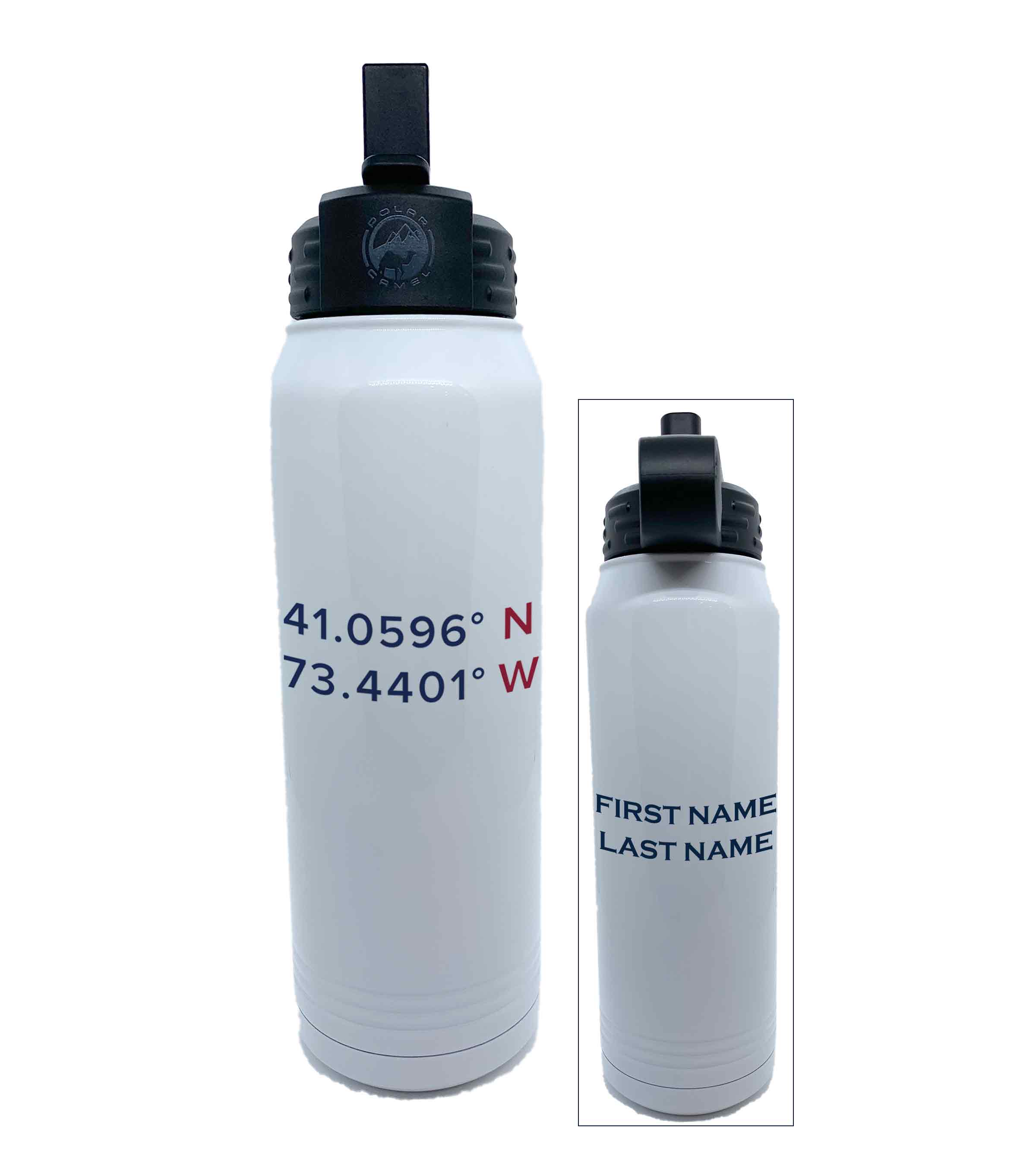 Polar Camel Large Water Bottle with Straw - Coordinates