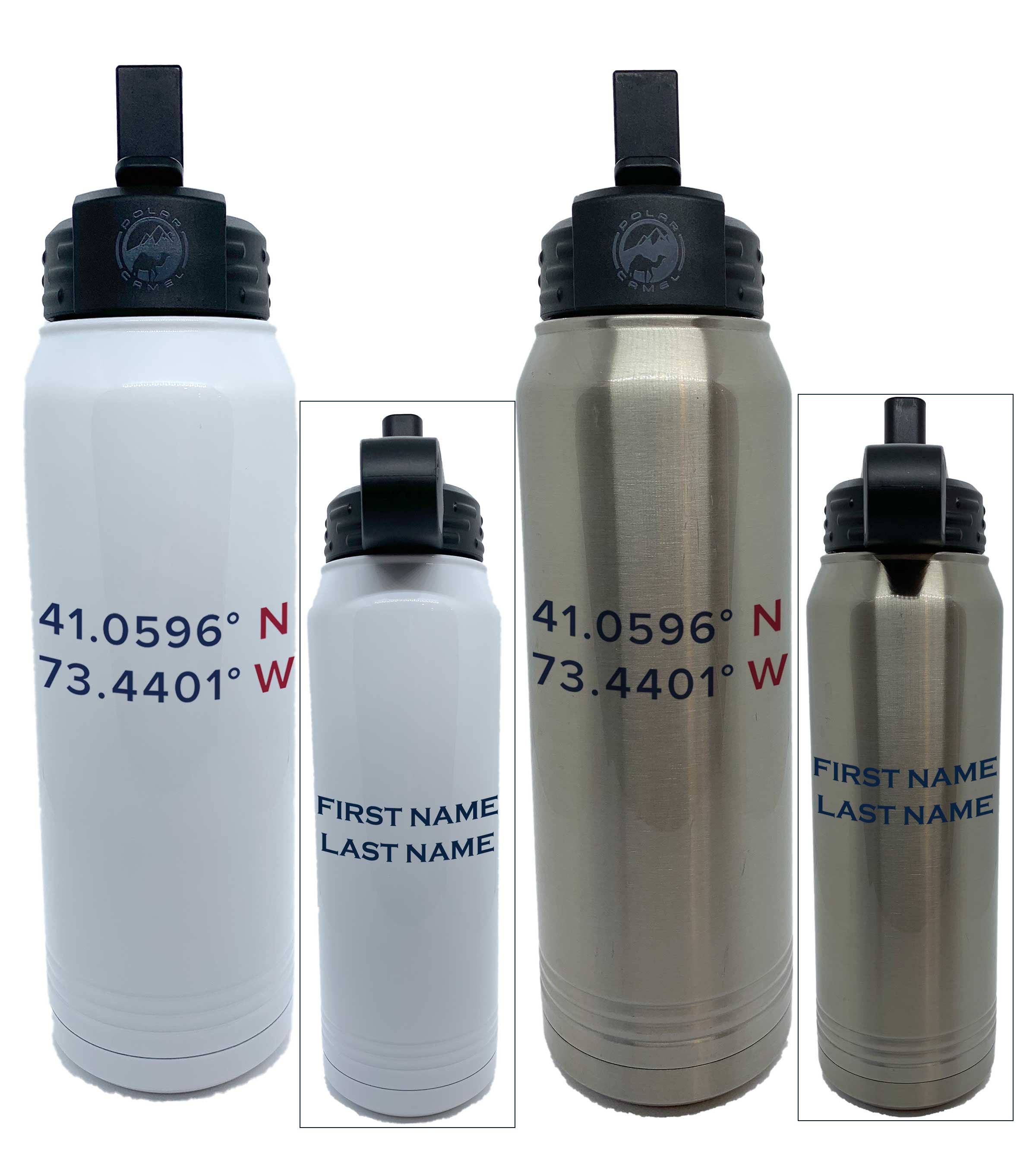 Polar Camel Large Water Bottle with Straw - Coordinates