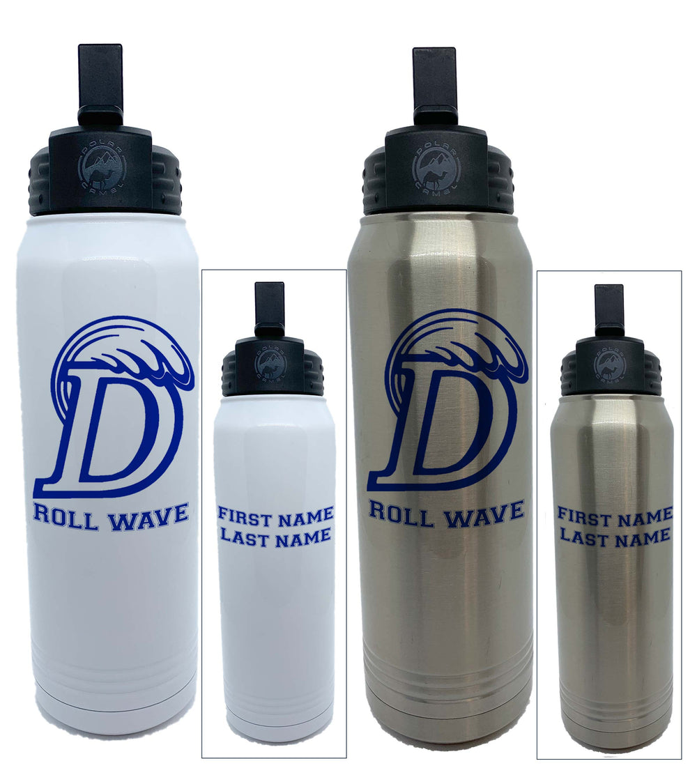 Polar Camel Large Water Bottle with Straw - Wave D Roll Wave