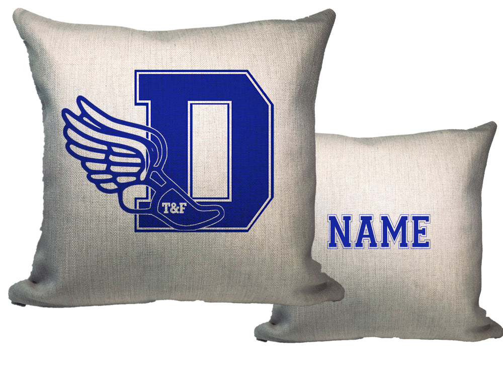 Blue Wave Track & Field Throw Pillow - Name
