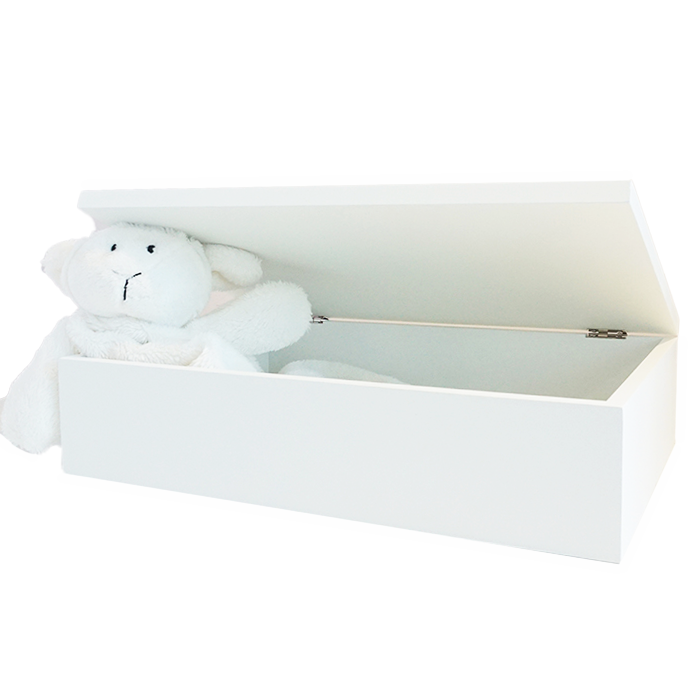 White Wood Keepsake Box with Imaged Lid